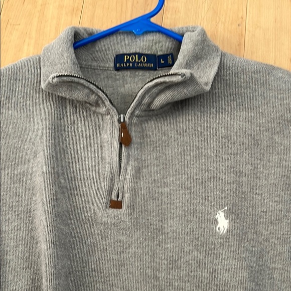 Polo by Ralph Lauren Gray Zip Up Sweater with Athletic Style - Picture 4 of 9